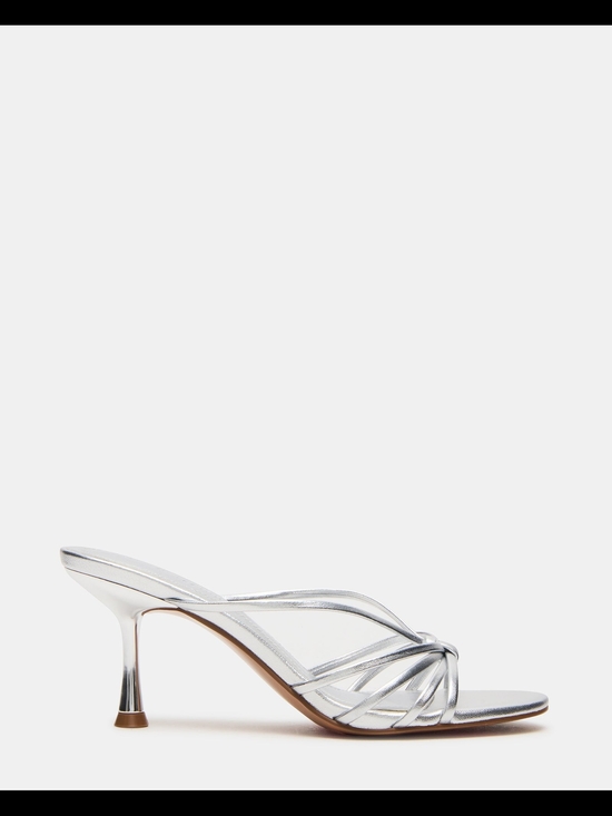 Steve Madden Shoes - Steve Madden Edna Silver Leather Heels